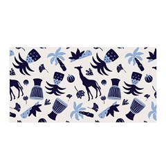 Cute Safari Animals Blue Giraffe Satin Wrap 35  X 70 