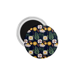 Flower Grey Pattern Floral 1 75  Magnets by Dutashop