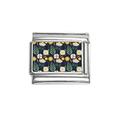 Flower Grey Pattern Floral Italian Charm (9mm)