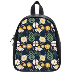 Flower Grey Pattern Floral School Bag (small) by Dutashop