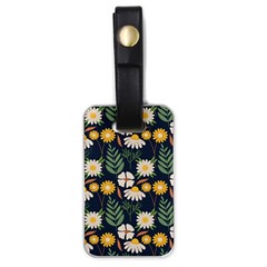 Flower Grey Pattern Floral Luggage Tag (one Side) by Dutashop