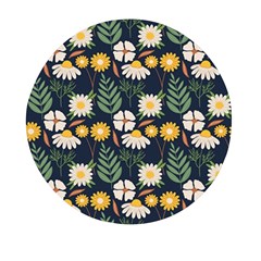 Flower Grey Pattern Floral Mini Round Pill Box (pack Of 3)