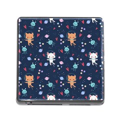 Cute-astronaut-cat-with-star-galaxy-elements-seamless-pattern Memory Card Reader (square 5 Slot) by Vaneshart