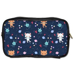 Cute-astronaut-cat-with-star-galaxy-elements-seamless-pattern Toiletries Bag (two Sides) by Vaneshart