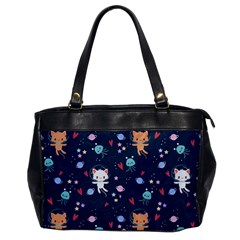 Cute-astronaut-cat-with-star-galaxy-elements-seamless-pattern Oversize Office Handbag by Vaneshart