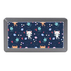 Cute-astronaut-cat-with-star-galaxy-elements-seamless-pattern Memory Card Reader (mini) by Vaneshart