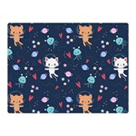 Cute-astronaut-cat-with-star-galaxy-elements-seamless-pattern Premium Plush Fleece Blanket (Mini) 35 x27  Blanket Front