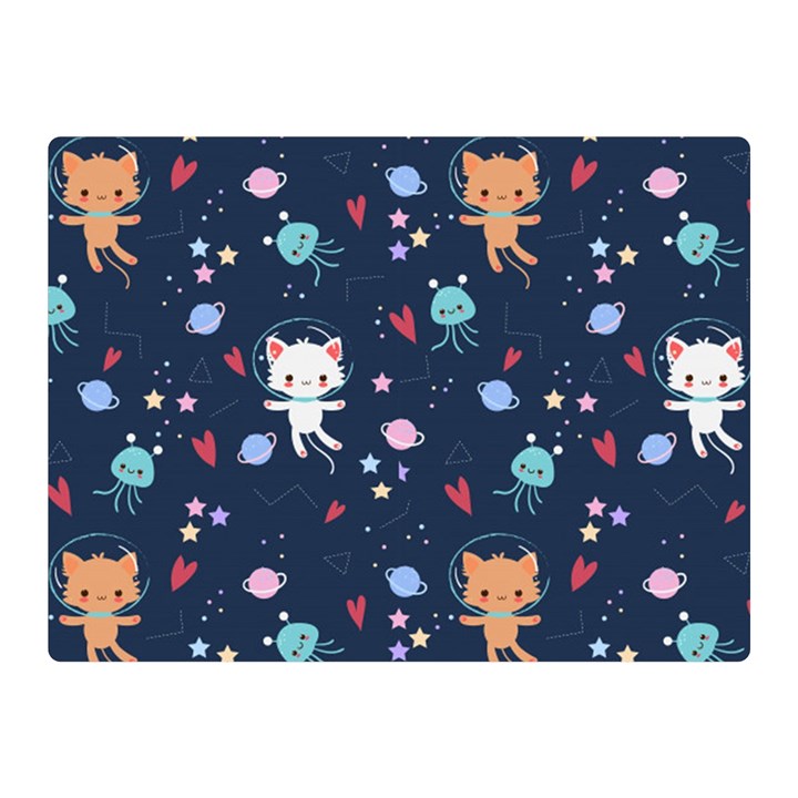 Cute-astronaut-cat-with-star-galaxy-elements-seamless-pattern Premium Plush Fleece Blanket (Mini)