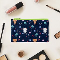 Cute-astronaut-cat-with-star-galaxy-elements-seamless-pattern Cosmetic Bag (xs) by Vaneshart