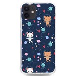 Cute-astronaut-cat-with-star-galaxy-elements-seamless-pattern iPhone 12/12 Pro TPU UV Print Case Front