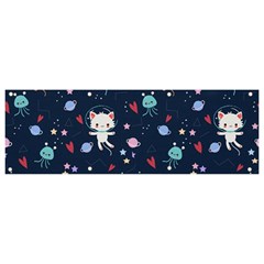 Cute-astronaut-cat-with-star-galaxy-elements-seamless-pattern Banner And Sign 9  X 3  by Vaneshart