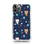 Cute-astronaut-cat-with-star-galaxy-elements-seamless-pattern iPhone 11 Pro 5.8 Inch TPU UV Print Case Front