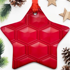 Red Textured Wall Ornament (star) by artworkshop