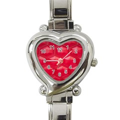 Red Textured Wall Heart Italian Charm Watch by artworkshop