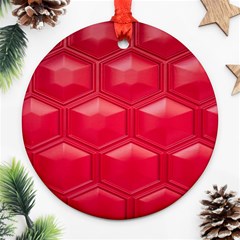 Red Textured Wall Round Ornament (two Sides)