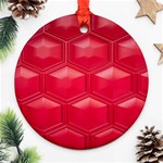 Red Textured Wall Round Ornament (Two Sides) Front