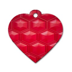 Red Textured Wall Dog Tag Heart (two Sides) by artworkshop