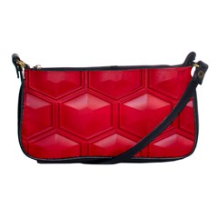 Red Textured Wall Shoulder Clutch Bag by artworkshop