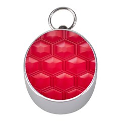 Red Textured Wall Mini Silver Compasses by artworkshop