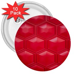 Red Textured Wall 3  Buttons (10 Pack)  by artworkshop