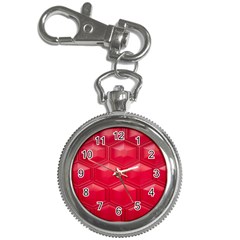 Red Textured Wall Key Chain Watches by artworkshop