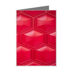 Red Textured Wall Mini Greeting Card by artworkshop