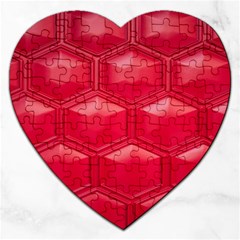 Red Textured Wall Jigsaw Puzzle (heart) by artworkshop