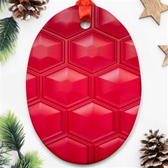 Red Textured Wall Oval Ornament (two Sides) by artworkshop