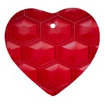 Red Textured Wall Heart Ornament (Two Sides) Back