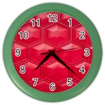 Red Textured Wall Color Wall Clock Front