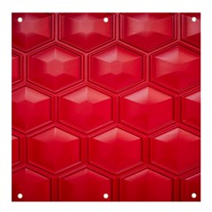 Red Textured Wall Banner And Sign 4  X 4  by artworkshop