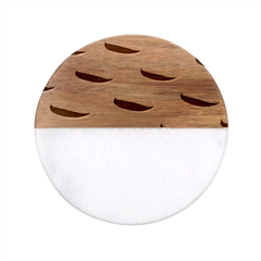 Stackable Chips In Lines Classic Marble Wood Coaster (round) 