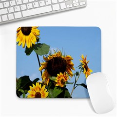 Sunflower Flower Yellow Large Mousepad by artworkshop