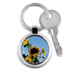 Sunflower Flower Yellow Key Chain (round) by artworkshop