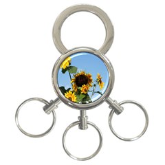 Sunflower Flower Yellow 3-ring Key Chain by artworkshop