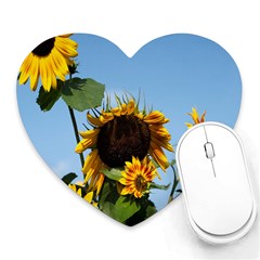 Sunflower Flower Yellow Heart Mousepad by artworkshop