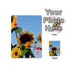 Sunflower Flower Yellow Playing Cards 54 Designs (Mini) Front - Heart2