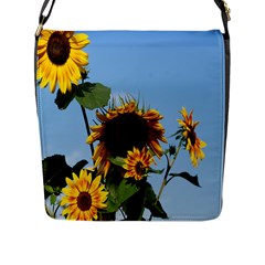 Sunflower Flower Yellow Flap Closure Messenger Bag (l) by artworkshop