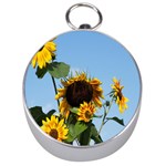 Sunflower Flower Yellow Silver Compasses Front