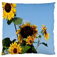 Sunflower Flower Yellow Large Premium Plush Fleece Cushion Case (two Sides) by artworkshop