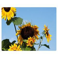 Sunflower Flower Yellow One Side Premium Plush Fleece Blanket (medium) by artworkshop