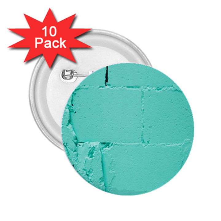 Teal Brick Texture 2.25  Buttons (10 pack) 