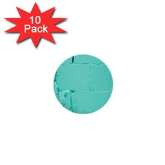 Teal Brick Texture 1  Mini Buttons (10 Pack)  by artworkshop