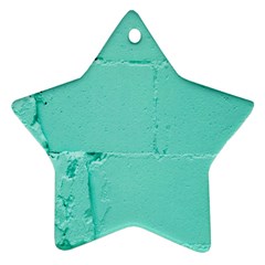 Teal Brick Texture Ornament (star)