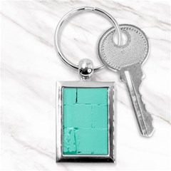 Teal Brick Texture Key Chain (rectangle) by artworkshop