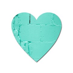 Teal Brick Texture Heart Magnet by artworkshop