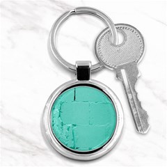 Teal Brick Texture Key Chain (round) by artworkshop