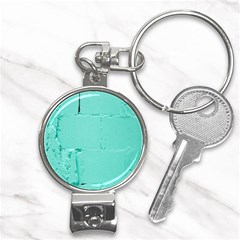 Teal Brick Texture Nail Clippers Key Chain by artworkshop