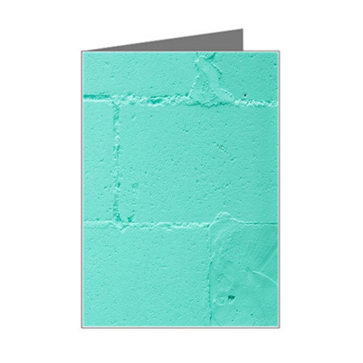 Teal Brick Texture Mini Greeting Card