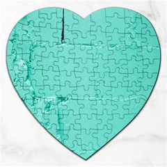 Teal Brick Texture Jigsaw Puzzle (heart) by artworkshop